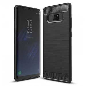 Carbon Fiber Brushed Shockproof TPU Rubber Case For Samsung Galaxy Note 8 - Black