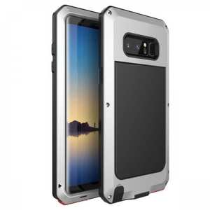 Aluminum Metal Shockproof Heavy Duty Cover Case for Samsung Galaxy Note 8 - Silver