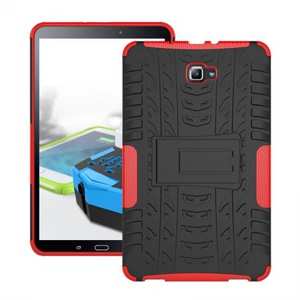 Heavy Duty Hybrid Protective Case with Kickstand For Samsung Galaxy Tab A 10.1 Inch SM-T580 SM-T585 - Red