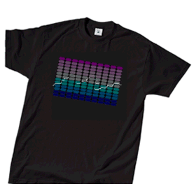 sound active t-shirt,Electro-Luminescent Led Shirt With Music Activated Visual Acoustic Colorful FM012 Led T Shirt