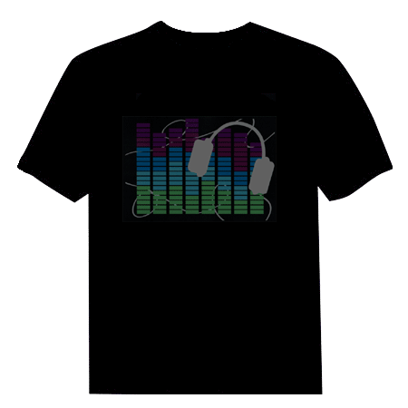 wholesale led t shirts,EL T-Shirt Sound Activated Flashing T Shirt Light Up Down Music Party Equalizer LED T-Shirt EF32