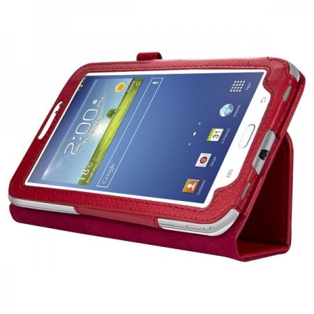 Leather Folding Folio Stand Case Cover For Samsung Galaxy Tab 3 7.0\" T210 P3200 P3210 - Red