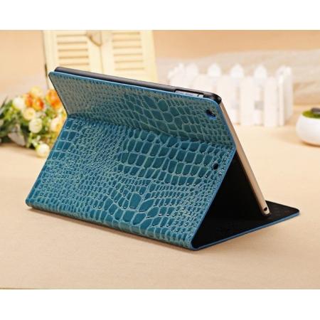 Luxury Crocodile Skin Pattern Leather Stand Case for iPad Air 10.5 10.2 7th 5 6 - Blue