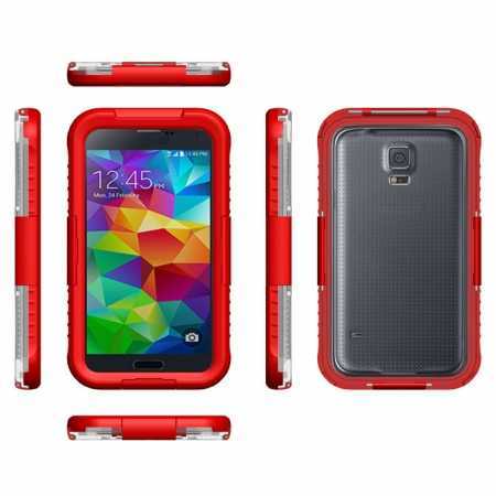 Waterproof Shockproof Dirt Proof Durable Case Cover for Samsung Galaxy S5 - Red