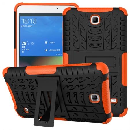 Rugged Hybrid Dual Layer Case with Kickstand for Samsung Galaxy Tab 4 7.0 T230 - Orange