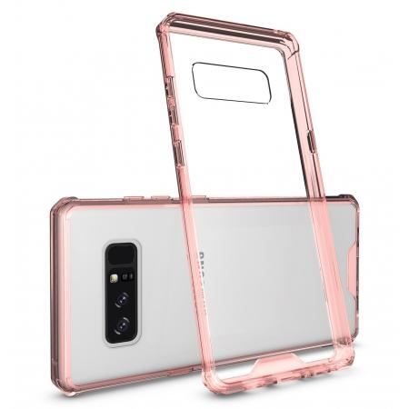 Crystal Clear Hard Back Hybrid TPU Bumper Protective Case For Samsung Galaxy Note 8 - Rose gold