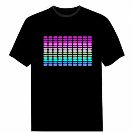 t shirt with led,High Brightness Light-Up Sound Activated Disco Party LED Light Equalizer Music T-shirt