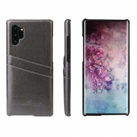 For Samsung Galaxy Note 10 Pro Oil Wax Leather Back Case Cover - Dark Grey