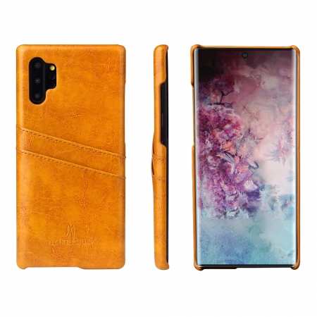 For Samsung Galaxy Note 10 Pro Oil Wax Leather Back Case Cover - Yellow