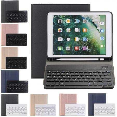 For iPad 7th 8th 9th Gen 10.2 Bluetooth Keyboard Leather Smart Case Cover w/Pencil Holder