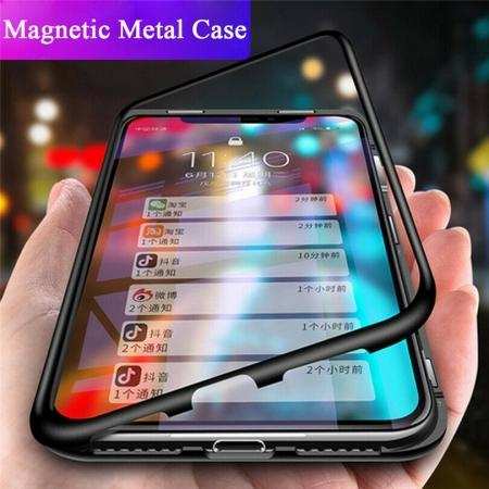 For Samsung Galaxy S20 Ultra S10 Note 10 Plus Magnetic Absorption Tempered Glass Case Cover