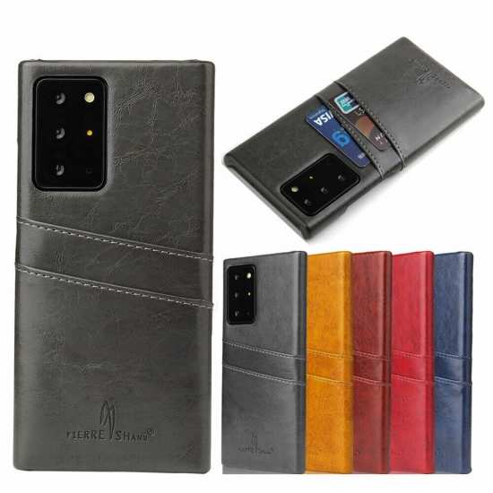 For Samsung Galaxy S23 S22 Ultra PU Leather Back Hard Case Credit Card Holder