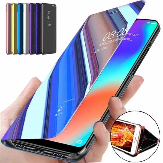 For Samsung Galaxy A02S A03S A23 Case Smart View Mirror Leather Stand Flip Cover