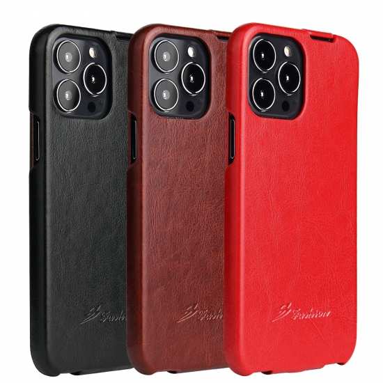 For iPhone 14 13 12 Mini  Pro Max Vertical Flip Case Leather Slim Cover