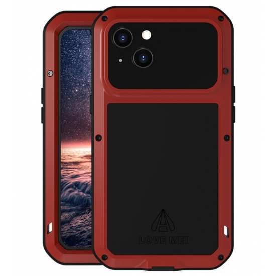 For iPhone 15 14 Pro Max Aluminum Shockproof Waterproof Gorilla Case Cover - Red