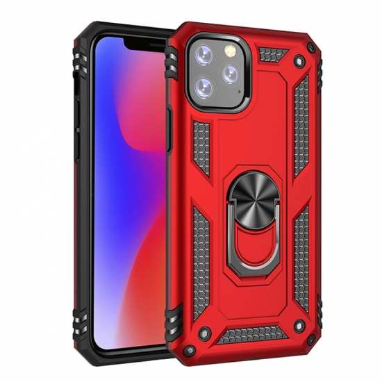 For iPhone 13 14 Pro Max Case Hybrid Armor Ring Stand Hard Back Cover