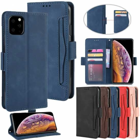 For iPhone 14 13 12 11 Pro Max Case Leather Magnetic Wallet Phone Cover