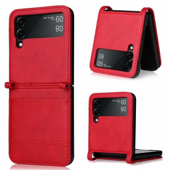 For Samsung Galaxy Z Flip 4 3 5G Case Shockproof Leather Hybrid Card Holder Cover