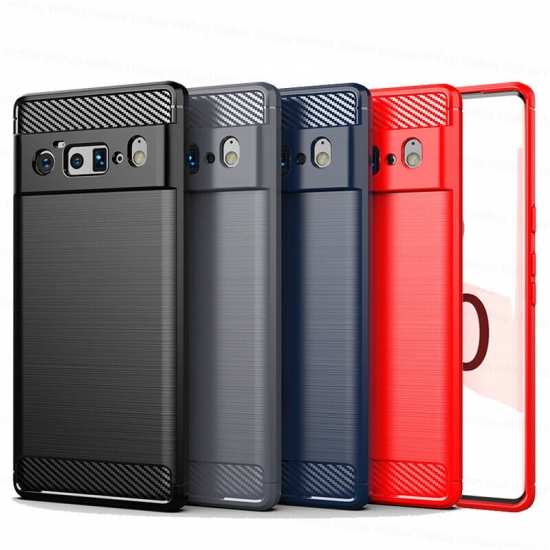Phone Case For Pixel 7a Slim Carbon Fiber TPU Shockproof Cover