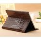 new ipad air case leather,Luxury Crocodile Skin Pattern Leather Stand Case for iPad Air - Brown