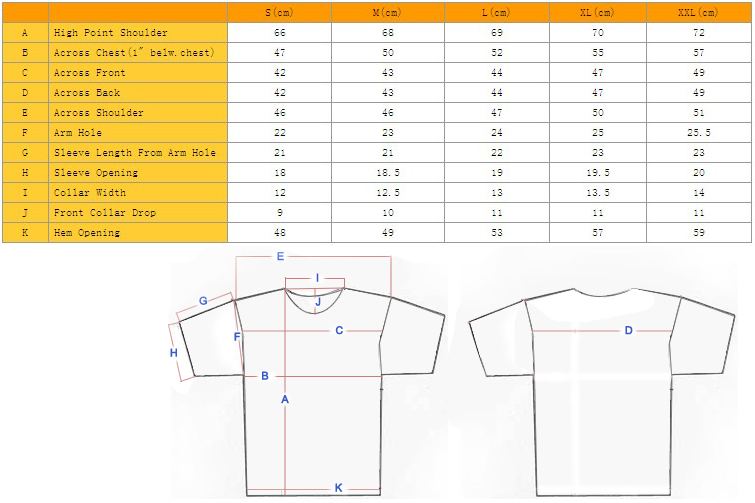 Aaa T Shirt Size Chart