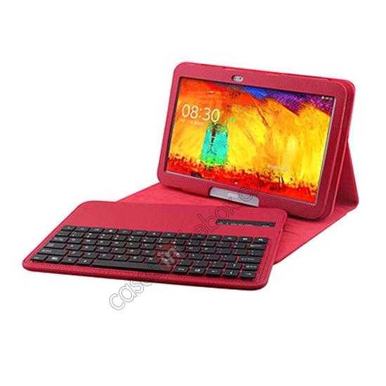 Bluetooth Keyboard Leather Case For Samsung Galaxy Note 10.1 2014 Edition P600 - Red