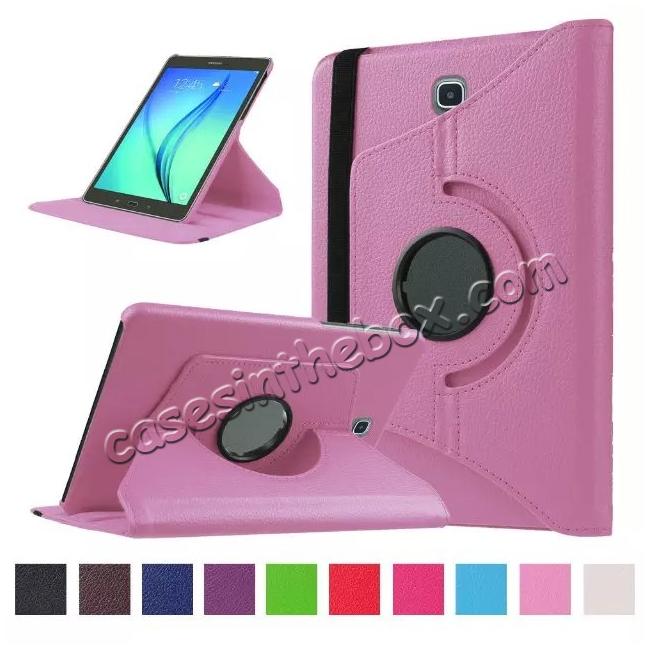 360 Degree Rotating Leather Smart Case For Samsung Galaxy Tab S2 9.7 T815 - Pink