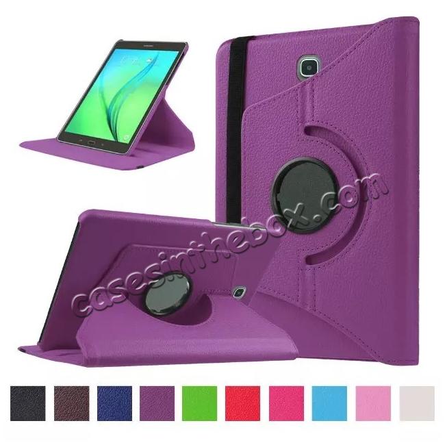 360 Degree Rotating Leather Smart Case For Samsung Galaxy Tab S2 9.7 T815 - Purple