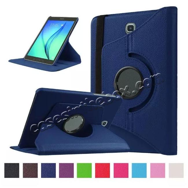 360 Degrees Rotating Stand Leather Case For Samsung Galaxy Tab S2 8.0 T715 - Dark blue
