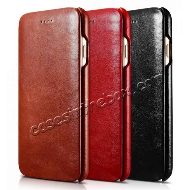For iPhone 13 Pro Max Wallet Case ICARER Genuine Leather Flip Cover