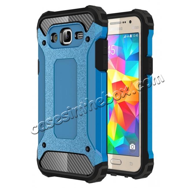 Dual Layer Shockproof Armor Case Cover for Samsung Galaxy J2 Prime - Blue
