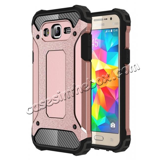 Dual Layer Shockproof Armor Case Cover for Samsung Galaxy J2 Prime - Rose Gold