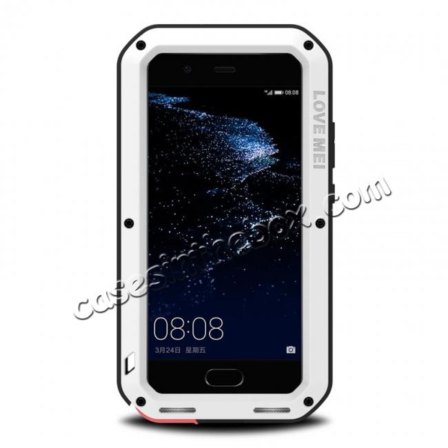 Waterproof Shockproof Aluminum Gorilla Glass Metal Case Cover For Huawei P10 - White