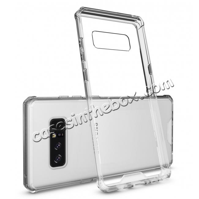 Crystal Clear Hard Back Hybrid TPU Bumper Protective Case For Samsung Galaxy Note 8 - Clear