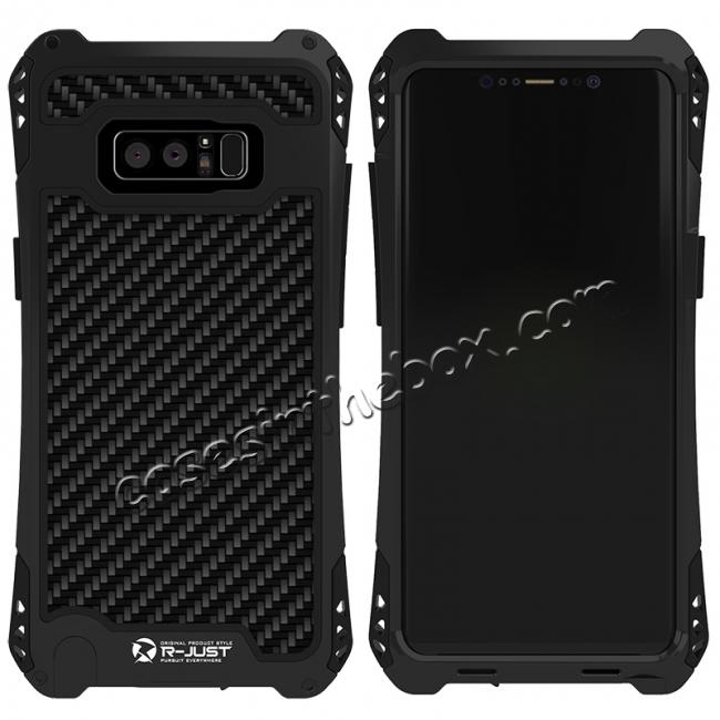 R-just Powerful Shockproof Dirt Proof Metal Aluminum Case for Samsung Galaxy Note 8 - Black