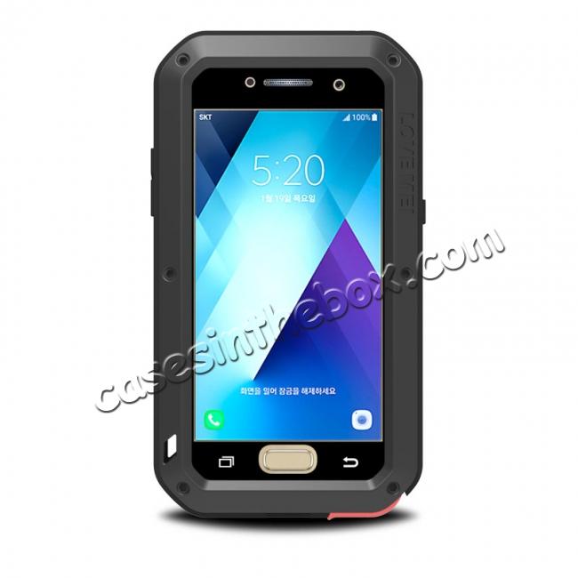 Shockproof Dustproof Waterproof Aluminum Tempered Glass Case for Samsung Galaxy A5 (2017) - Black