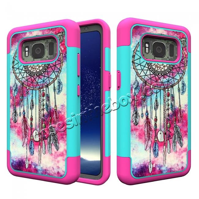 Hybrid Dual Layer Armor Defender Protective Case Cover For Samsung Galaxy S8 Active - Dream Catcher