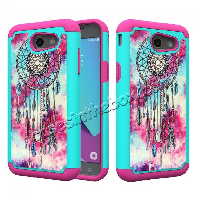 Rugged Armor Dual Layer Protective Case for Samsung Galaxy J3 Emerge / J3 Prime - Dream Catcher