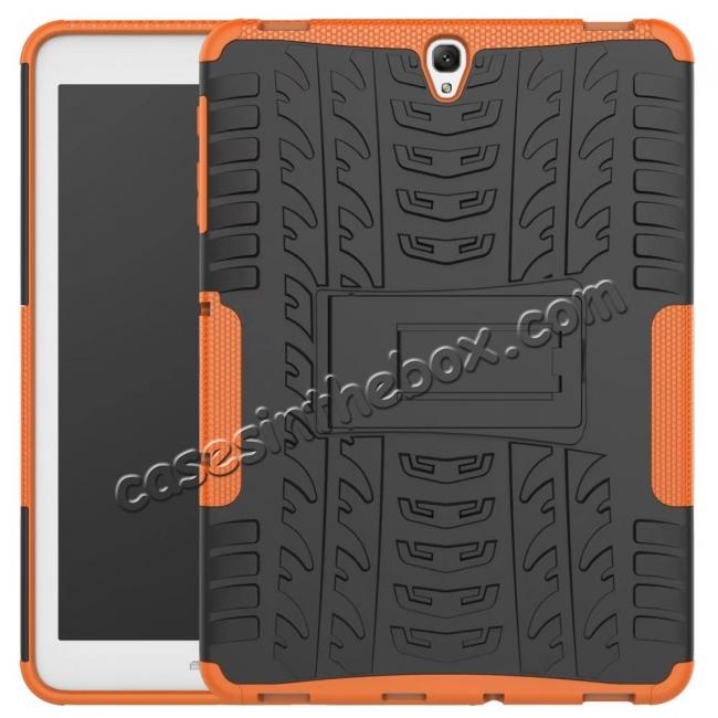Hybrid Protection Cover Built-In Kickstand Case For Samsung Galaxy Tab S3 9.7 2017 T820 - Orange