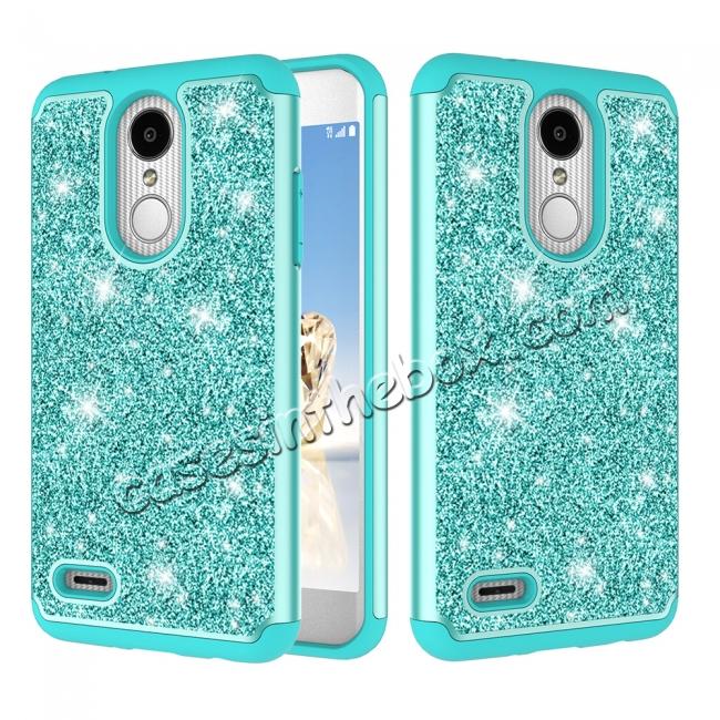 Luxury Bling Glitter Hard Plastic Back Case Cover For LG Tribute Dynasty / LG Aristo 2 - Teal