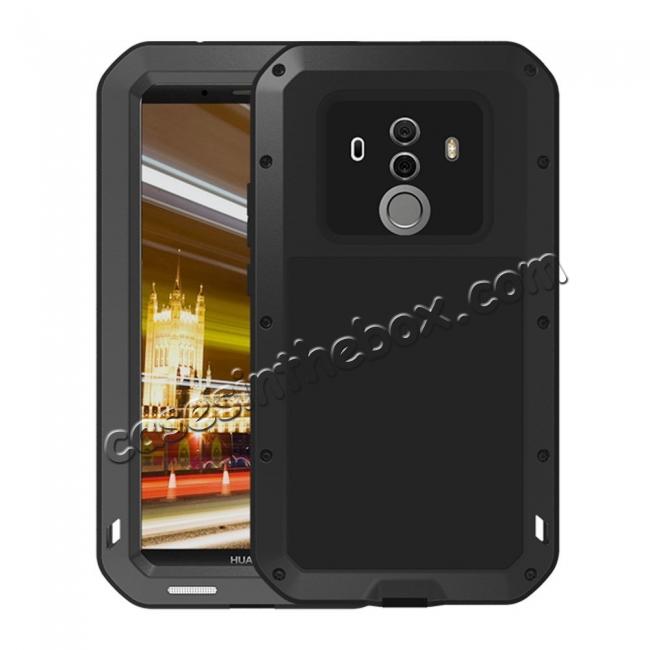 Shockproof Aluminum Metal Silicone Fully Body Protection Case for Huawei Mate 10 Pro - Black