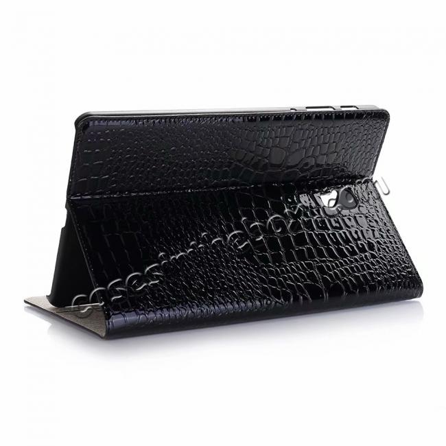 For Samsung Galaxy Tab A 10.5 T590/T595 2018 Crocodile Pattern Stand Leather Case - Black