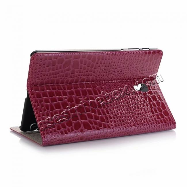 For Samsung Galaxy Tab A 10.5 T590/T595 2018 Crocodile Pattern Stand Leather Case - Rose